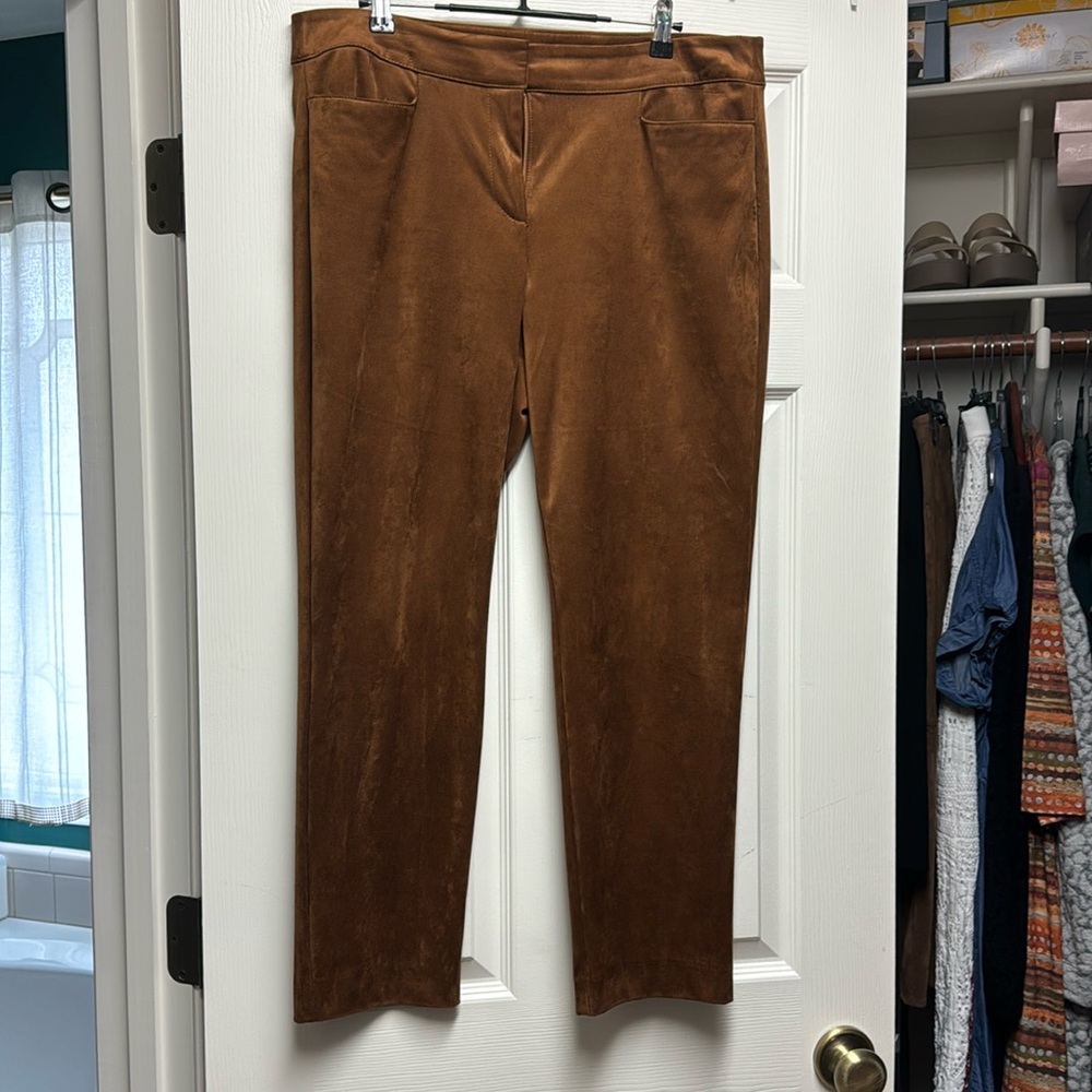 Loft faux suede ankle length pants. Size 10.